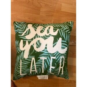 Sea You Later Throw Pillow Perfect for Beach House/Cottage 15"X15" Square